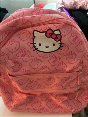 Hello Kitty Pink Patterned Kids Backpack with Front Pockets